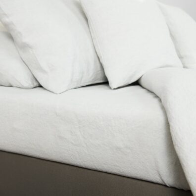 ALEGRO blåaktig hvitt halvlin laken / stretchlaken