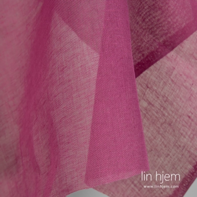 Linstoff gjennomsiktig knallrosa 150cm bredt