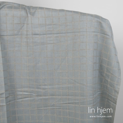 Halvlinstoff blågrå tosidig rutete