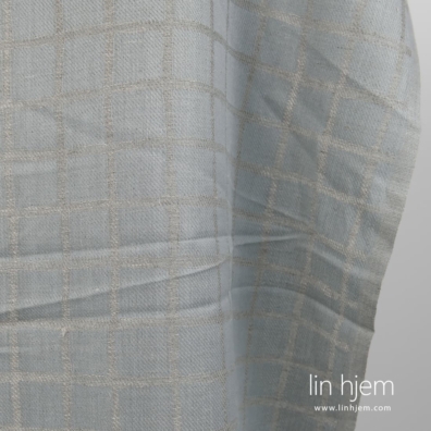 Lin-bomull stoff blågrå tosidig rutete
