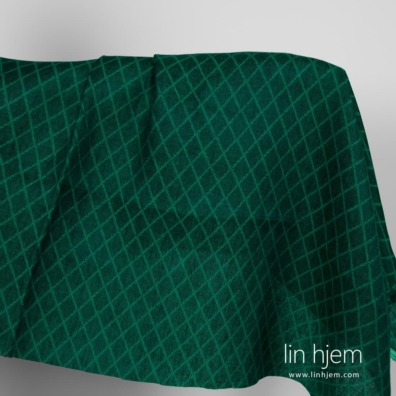 Linstoff grønt med diamanter