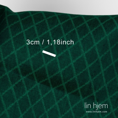 Linstoff grønt med diamanter 155cm bredt