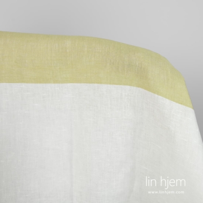 Linstoff med grønne og hvite striper, sateng