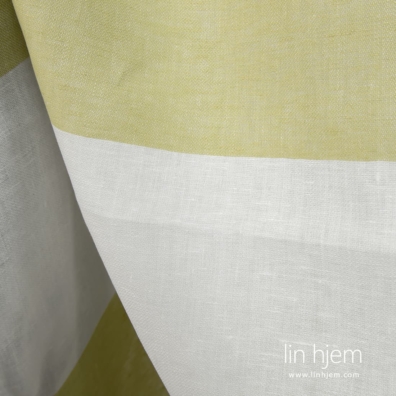 Linstoff med grønne og hvite striper, 180cm bredt