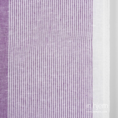 Håndkle linstoff med lilla striper, 50cm bredt