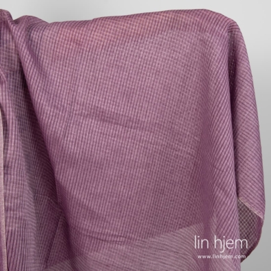 Linstoff lilla med gjennomsiktige ruter