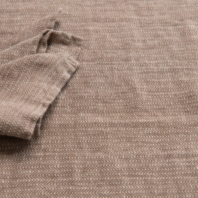 ALMOND lin brun-naturfarget duk fra mykt vasket stoff