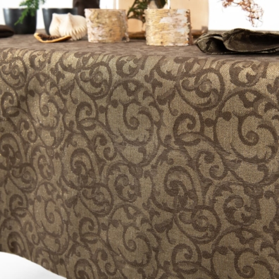 ATLANTA brun mønstret halvlin duk