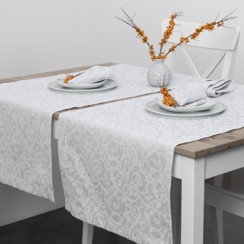 ATLANTA lys grå lin bordløper