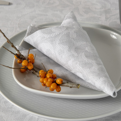 ATLANTA lys grå lin-bomull serviett med en sølv glans