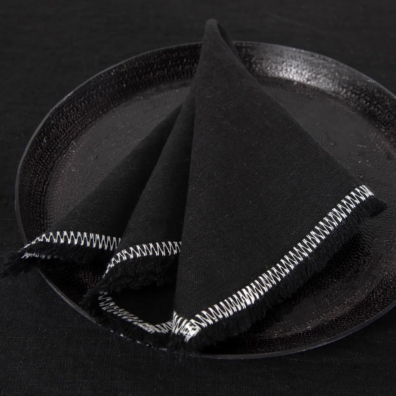 ALBA svart lin serviett