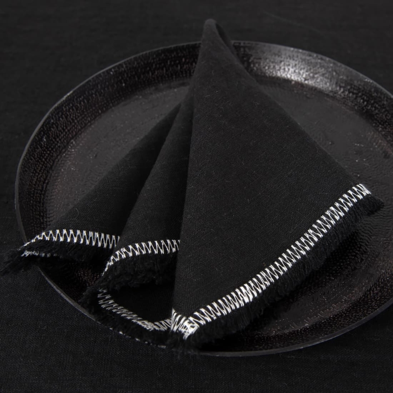 ALBA svart lin serviett