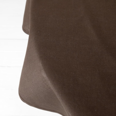 LUNA rund, oval mørkebrun halvlin duk