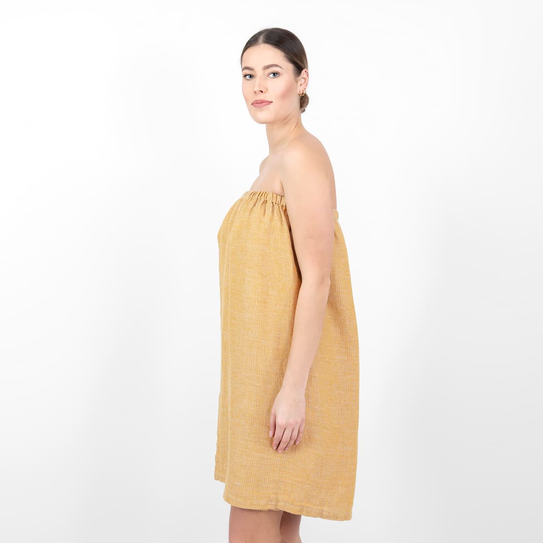 PURO wrap håndkle gulmelert, 100% lin