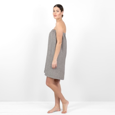 PURO wrap håndkle gråbrunt, 100% lin