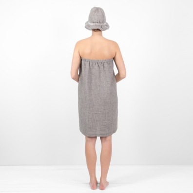 PURO wrap håndkle gråbrunt-brungrått melert, "vaffel"