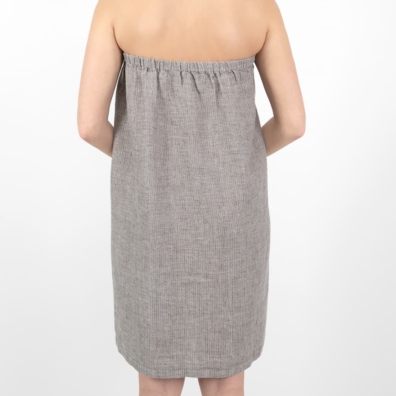 PURO wrap håndkle gråbruntmelert med gummi på toppen