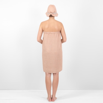 PURO wrap håndkle brun-brungrått melert, "vaffel"