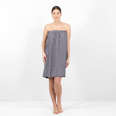 PURO wrap håndkle blåmelert