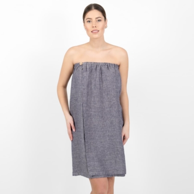 PURO wrap håndkle blå-naturliggrå melert