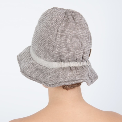 PURO lin badstuehatt gråbrunt-naturliggrå melert