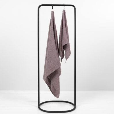 PUOR lin håndkle lilla melert