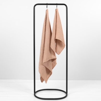 PURO lin håndkle brunmelert