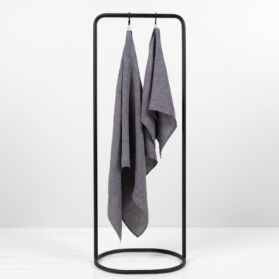 PURO lin håndkle blåmelert