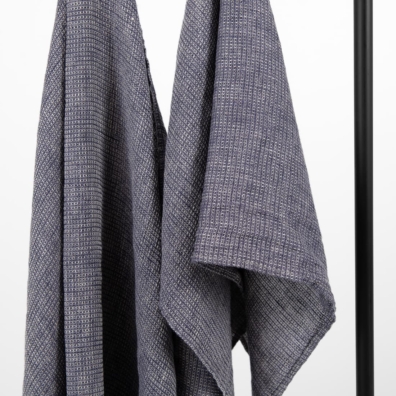 PURO lin håndkle blå-brungrått melert, "vaffel"