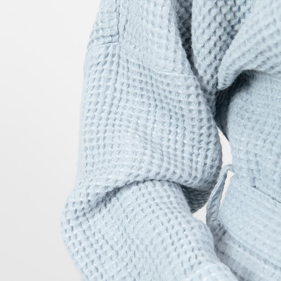 NIDA lin-bomull morgenkåpe i isfarge, "vaffel"