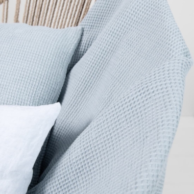 Lin-bomull pledd i isfarge