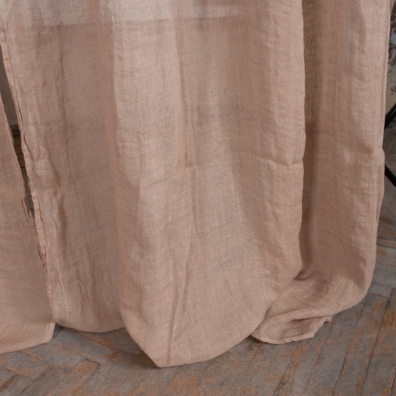 Brunaktig lin gardin spesielt vasket, mykt, skånsomt