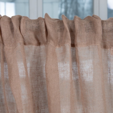 Brunaktig lin gardin med kanal