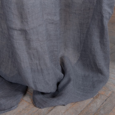 Mørk grå lin gardin spesielt vasket, mykt, skånsomt