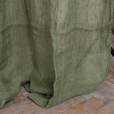 Grønn lin gardin spesielt vasket, mykt, skånsomt