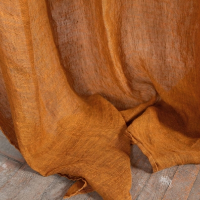 Oransje lin gardin spesielt vasket, mykt, skånsomt