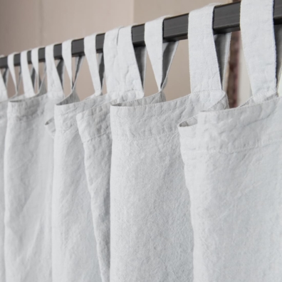 Gardin i lysegrå 100% lin, vasket med spesialteknologi