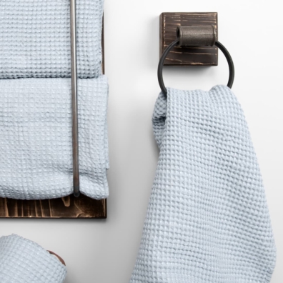 Lin-bomull håndkle i isfarge