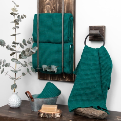 BINGO lin håndkle smaragdgrønn