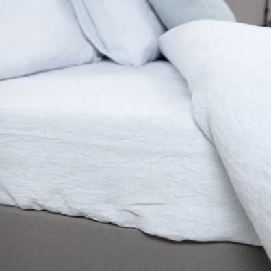 Blågrått lin laken / stretchlaken ARCTICA.