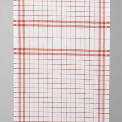 Håndkle bomullstoff med røde ruter