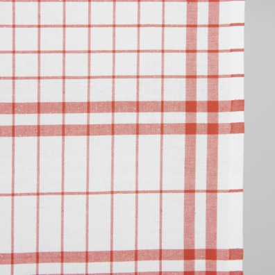 Håndkle bomullstoff med røde ruter, 50cm bredt