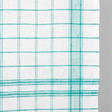 Håndkle linstoff med grønne ruter, 50cm bredt