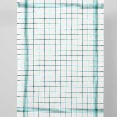 Håndkle linstoff med knallgrønne ruter