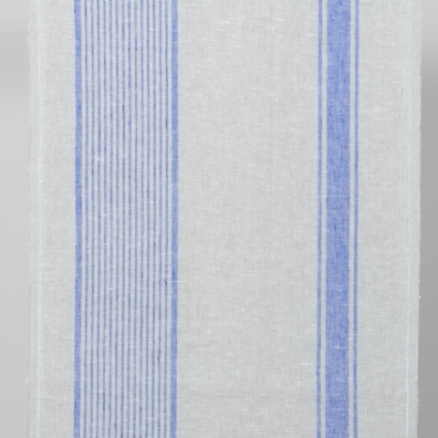 Håndkle linstoff grå med blå striper