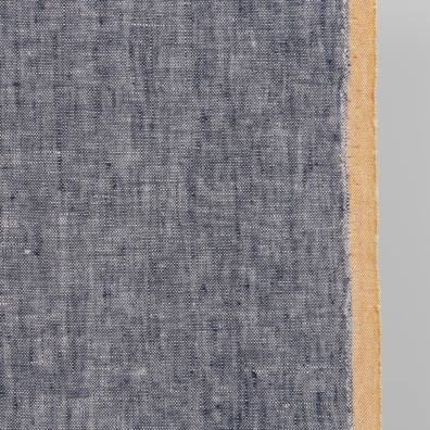 Håndkle linstoff mørkeblått med gul kant, 50cm bredt