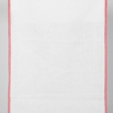 Håndkle linstoff hvit med rød kant