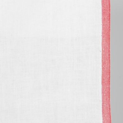 Håndkle linstoff hvit med rød kant, 50cm bredt