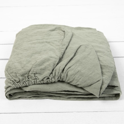 DOVI lin stretchlaken gammel grønn