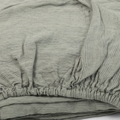 DOVI lin stretchlaken grønnaktig-grå stripete